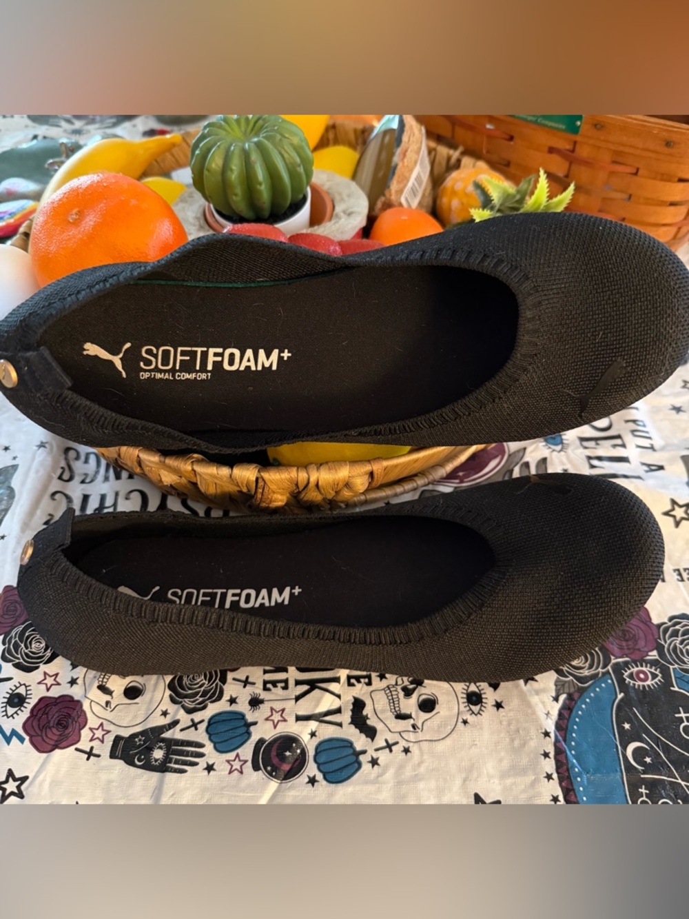 Puma Black Knit SoftFoam+ Comfort Ballet Flats, Women’s 10